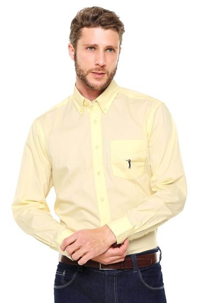 Camisa Aleatory Regular Bolso Amarela - Marca Aleatory