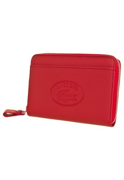 Carteira Lacoste Small Zip Wallet Vermelha - Marca Lacoste