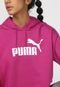 Blusa de Moletom Flanelada Fechada Puma Logo Hoodie Fl Pink - Marca Puma