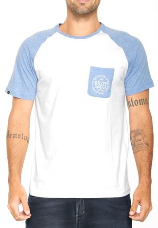 Camiseta Rusty Comp Branca/Azul