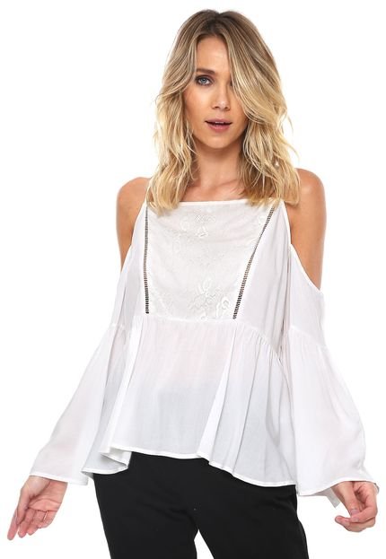 Blusa Ciganinha Canal Renda Branca - Marca Canal