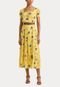 Vestido Lauren Ralph Lauren Midi Floral Amarelo - Marca Lauren Ralph Lauren