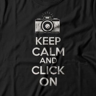 Camiseta Keep Calm And Click On - Preto