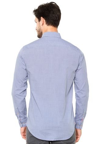 Camisa Tommy Hilfiger Custom Fit Listrada Azul