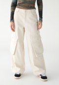 Calça Sarja TOPSHOP Wide Leg Cargo Off-White - Marca TOPSHOP