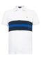 Camisa Polo Gant M.T. Pieced Chest Stripe Pique Rugg Branca - Marca Gant