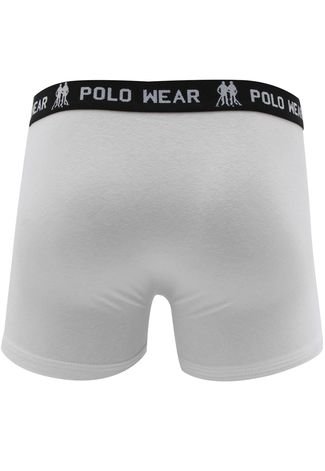 Kit 6pçs Cueca Polo Wear Boxer Logo Preta/Branca