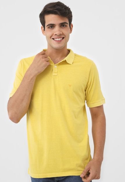Camisa Polo Wrangler Reta Logo Amarela - Marca Wrangler