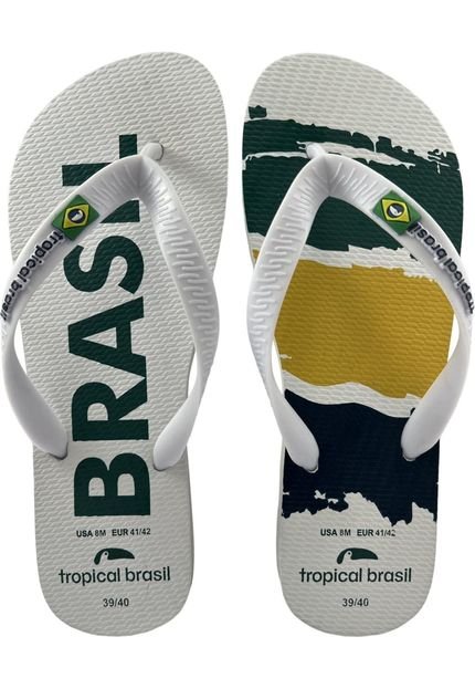 Chinelo Tropical Brasil Bandeira Branco - Marca Tropical Brasil