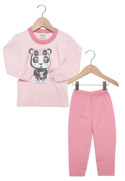 Pijama Kika Longo Baby Menina Rosa - Marca Kika