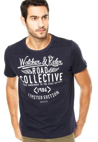 Camiseta Colcci Road Collective Azul Marinho