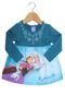 Vestido Brandili Disney Manga Longa Baby Menina Frozen Azul - Marca Brandili