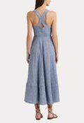 Vestido Lauren Ralph Lauren Midi Listrado Azul - Marca Lauren Ralph Lauren