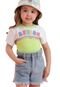 Conjunto Blusa Short Infantil Jeans Verde Petit Cherrie 3 Verde - Marca Petit Cherie