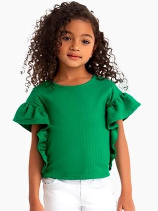 Blusa Cropped Infantil Menina Milon Verde - Compre Agora