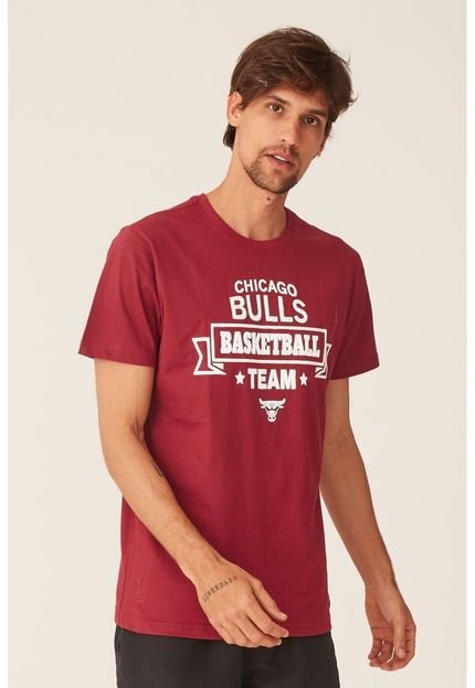 Camiseta NBA Estampada Chicago Bulls Casual Vinho - Marca NBA