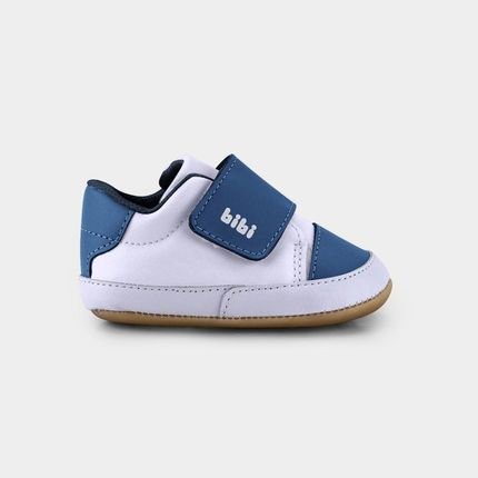 Tênis Infantil Bibi Afeto Joy II Branco e Azul com Tira 14/15 - Marca Calçados Bibi