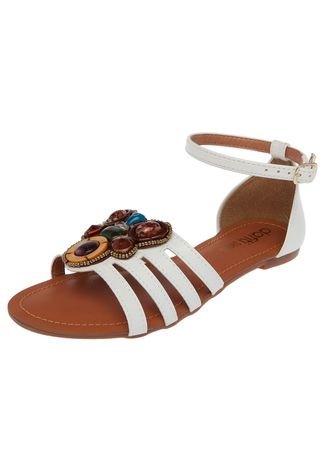 Rasteira DAFITI SHOES Pedraria Preta - Compre Agora