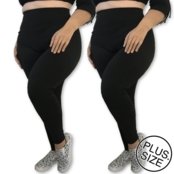 Kit 2 Calças Legging Plus Size Heide Ribeiro Leg Basic Suplex Barato Preto - Marca Heide Ribeiro