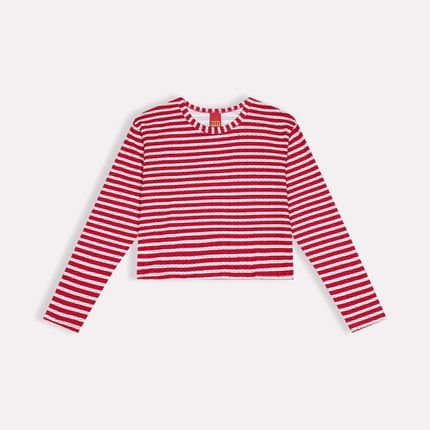 Blusa Cropped Infantil Menina Kyly Vermelho - Marca Kyly