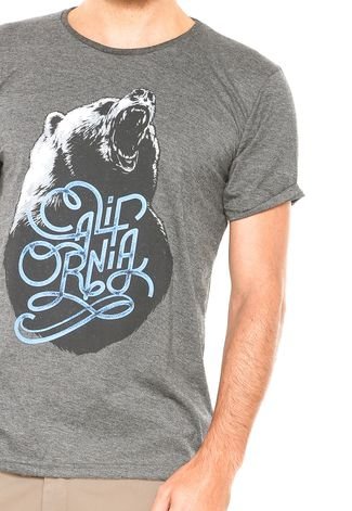 Camiseta FiveBlu Manga Curta California Bear Cinza