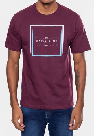 Camiseta Fatal Estampada Square Vinho Merlot