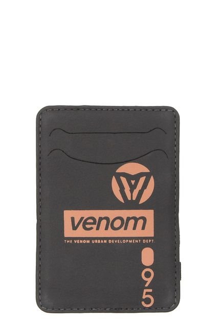 Porta Cartão Couro Venom Logo Preto - Marca Venom