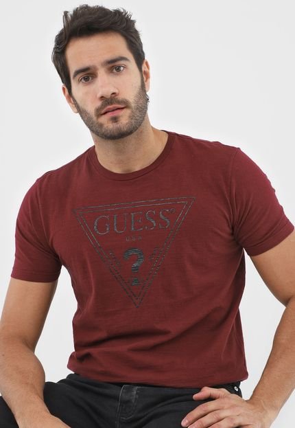 Camiseta Guess Logo Vinho - Marca Guess