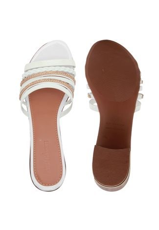 Tamanco DAFITI SHOES Tiras Branco - Compre Agora