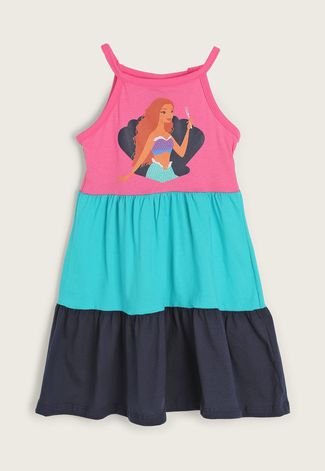 Vestido Infantil Malwee Kids A Pequena Sereia Azul Disney