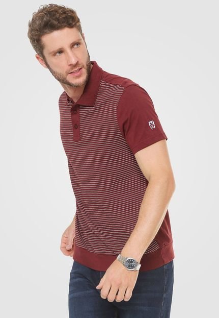 Camisa Polo Mr Kitsch Reta Listras Vinho - Marca MR. KITSCH