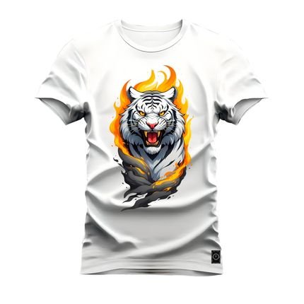Camiseta Plus Size Estampada Premium Algodão Tailung Colors - Branco - Marca Nexstar