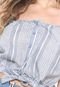 Blusa Cropped Acrobat Ombro a Ombro Cinza - Marca Acrobat