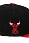 Boné New Era Fitted Chicago Bulls Preto/Vermelho - Marca New Era