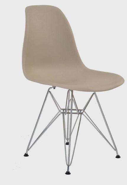 Cadeira Eiffel Sem Br Nude Base Cromada Rivatti Bege - Marca Rivatti