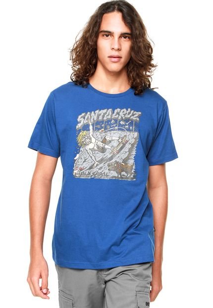 Camiseta Santa Cruz Old Skool Azul - Marca Santa Cruz