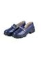 Sapato Feminino Mocassim Tratorado 190253 Croco Azul Marinho - Marca Flor da Pele
