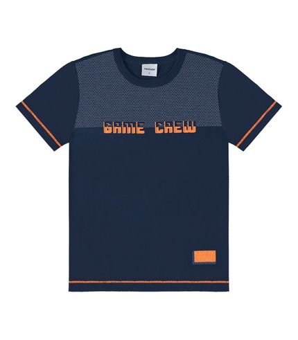 Camiseta Infantil Masculina Game Crew Rovi Kids Azul - Marca Rovitex Kids