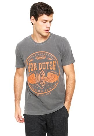 Camiseta Von Dutch Estampada Cinza