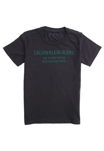 Camiseta Calvin Klein Kids Infantil Lettering Grafite - Marca Calvin Klein Kids