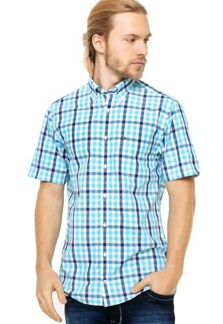Camisa Manga Curta Tommy Hilfiger Estampado Azul