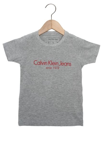 Camiseta Calvin Klein Kids Manga Curta Menino Cinza - Marca Calvin Klein Kids
