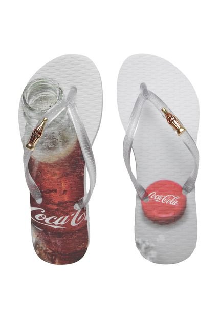 Chinelo Coca Cola Shoes Phsst Incolor/Branco - Marca Coca Cola