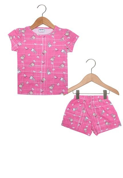 Pijama Fakini Curto Menina Rosa - Marca Fakini