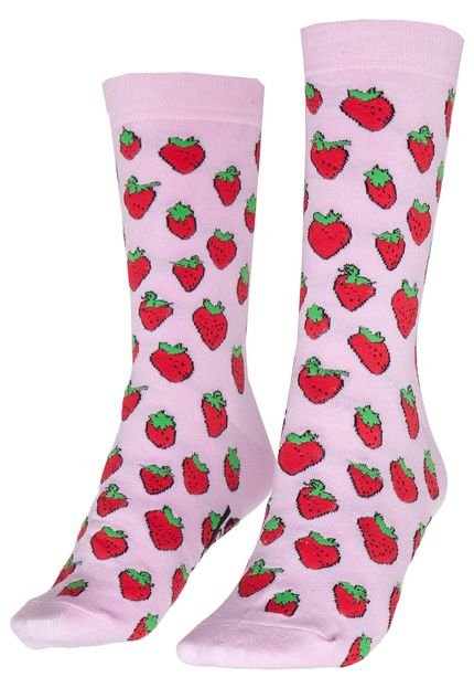 Meia Vans Carmine Crew Sock Strawberries Rosa - Marca Vans