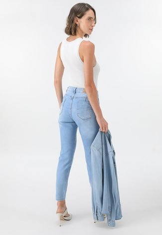 Calça Jeans Sawary Slim Delavê Azul