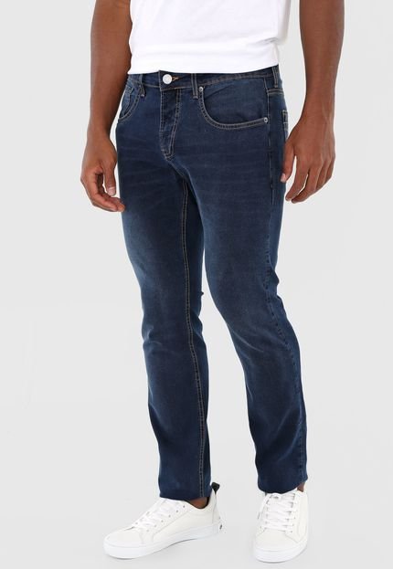 Calça Jeans Calvin Klein Jeans Slim Estonada Azul-Marinho - Marca Calvin Klein Jeans