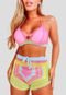 Biquíni YWC ind Crochê Tricô Com Short Top Cropped Moda Praia Verão Pink - Marca YWC ind