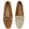 Kit 2 Pares Sapato Feminino Mocassim Donatella Shoes Bico Quadrado Confort Onça e Ouro Light - Marca Donatella Shoes
