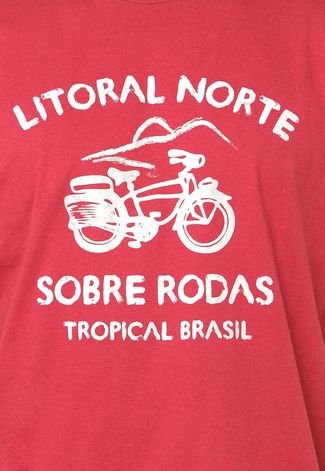 Camiseta Tropical Brasil Estampada Vinho